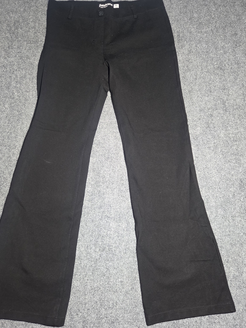Betabrand XL Long Dress Pant Yoga Pants DPYP Black Bootcut Two-Pocket Mid-Rise